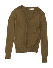 ZARA Womens Cardigan Sweater UK 10 Small Green Rayon DW79