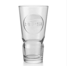 Pepsi Cola Embossed Logo Glass