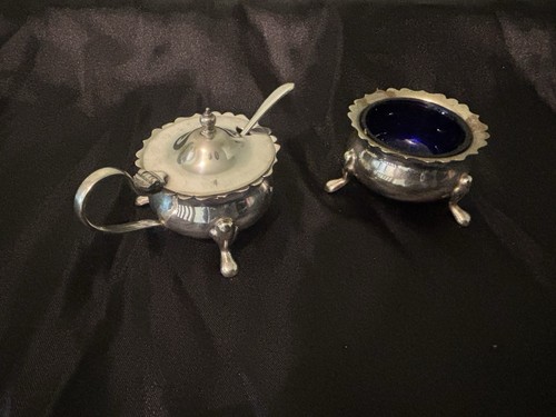 Antique silver plate salt - antique,