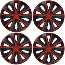 4 x Back & Red Wheel Trims Hub