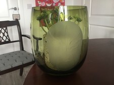 Large green glass vase / plant