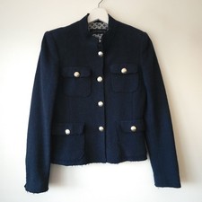 Zara Navy Boucle Textured