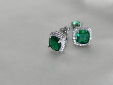 925 silver square green