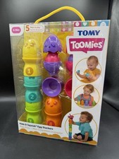 Tomy Toomies Hide & Squeak Egg Stackers Building / Sorting / Matching Baby Toy