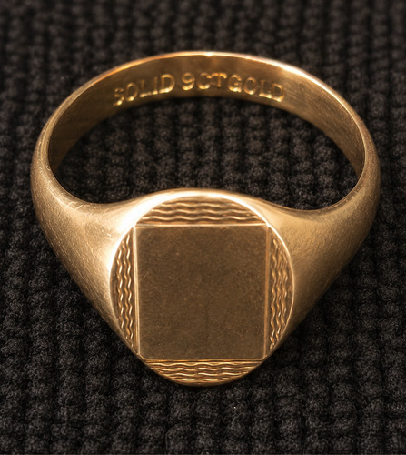 Solid 9ct gold signet ring - solid,