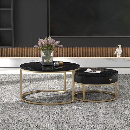 Round nesting coffee table - round,