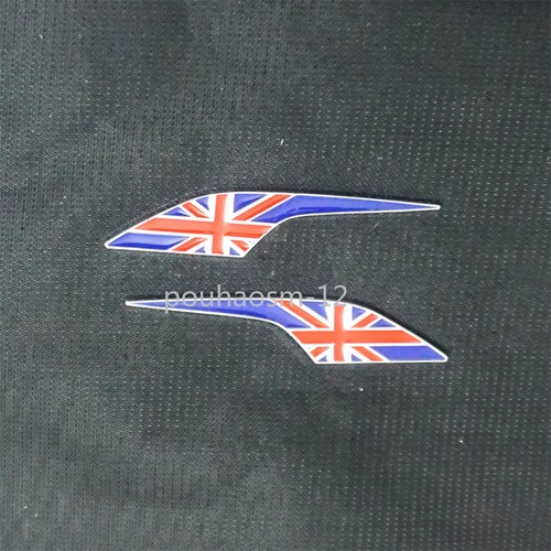 Pair red chrome silver flag - uk,