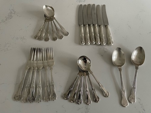 Vintage silver kings cutlery - silver,