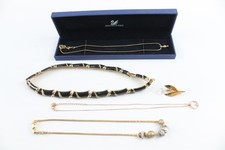 Swarovski Crystal Jewellery Gold Tone Enamel Collar Tulip Signed Branded x 6