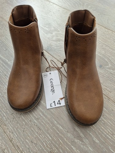 Asda girls brown chelsea boots - asda,