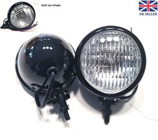 Gloss Black Spotlight Steel Custom 4 1/2" Motorcycles HG18-H4-12V-60/55W 1pc E4