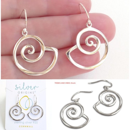 Dangle earrings spiral sea - dangle,
