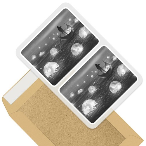Rectangle stickers 10cm - 10cm, bw