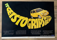 FIAT CINQUECENTO SPORTING - FRAMEABLE COLLECTIBLE ORIGINAL CLASSIC CAR ADVERT