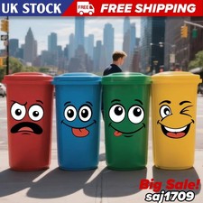 4pcs Cartoon Face PVC Stickers