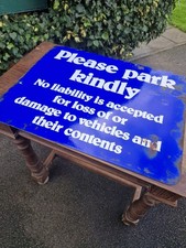 Vintage Enamel Car Parking  sign 1960s