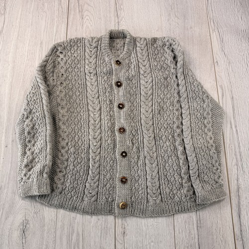 Irish aran cable knit cardigan - aran,