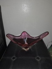 Vintage Studio Art Glass Pink Freeform/Abstract Dish