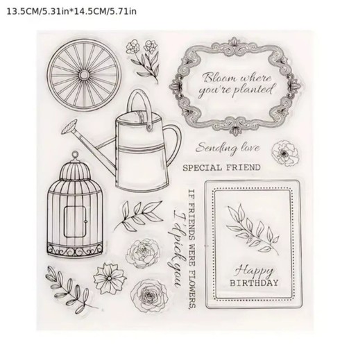 Clear stamps flowers - clear,