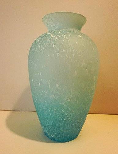 Qua blue textured art glass - textured,