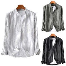 Mens Long Sleeve Retro Striped