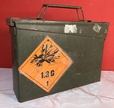 Military Metal Ammunition Ammo  Box Container Vintage Original Army Tool Box