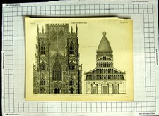 Original Old Antique Print