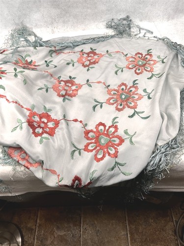 Antique shawl throw - throw, blue