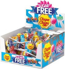 Chupa Chups Sugar Free Lollipop Display Box Cherry Cola & Strawberry Flavoured F