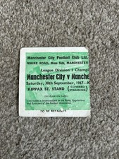 Man City v Man United 1967 Ticket Maine Rd Div 1 Derby 2-1 Title Season