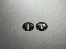 Pair Of Antique Small Escutcheons Key Holes Brass Reclaimed Salvaged Cupboard