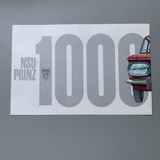 NSU Prinz 1000 Sales Brochure 1960s – German, 6 Pages, A4