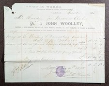 1875 John Woolley Painter Decorator Phoenix Works Castleford Invoice