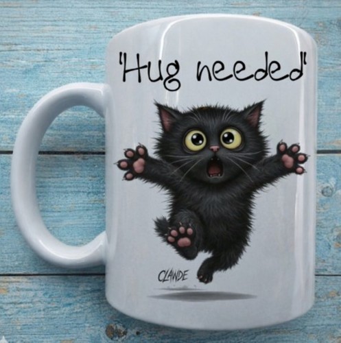 Black cat clawde - cat, 11oz