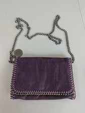 Stella McCartney Bag Falabella Crossbody Clutch Purple Gunmetal Chain Vgc 