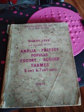 Ford 100e Anglia Prefect Pop Parts List Repair Manual