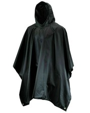 GENTS RIP-STOP WATERPROOF WINDPROOF PONCHO Mens Black SAS jacket basha shelter