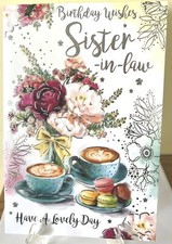 Birthday Wishes Sister-In-Law Card Female - Foil Finish