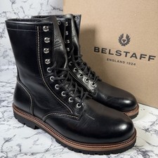 BELSTAFF Mens Black Leather Marshall Boots SIZE UK11 EU45 BNIB Authentic Lace Up