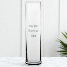 Personalised Engraved Round Bud Vase 8" (20cm) Gift For Birthday Wedding