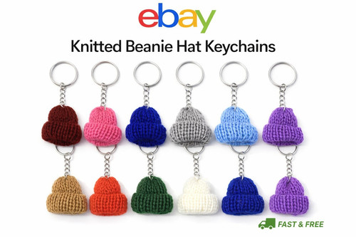 Knitted beanie hat - hat, keychain