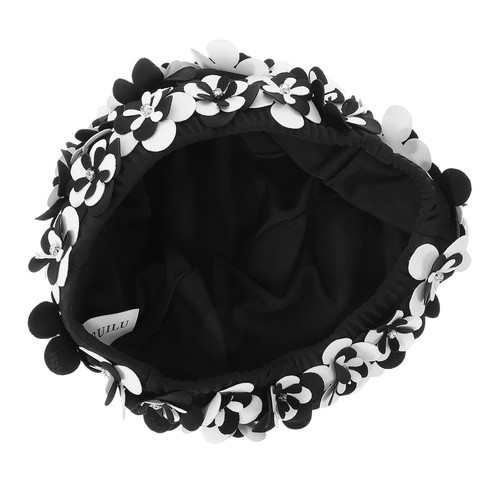 Black flower swim cap for - black,