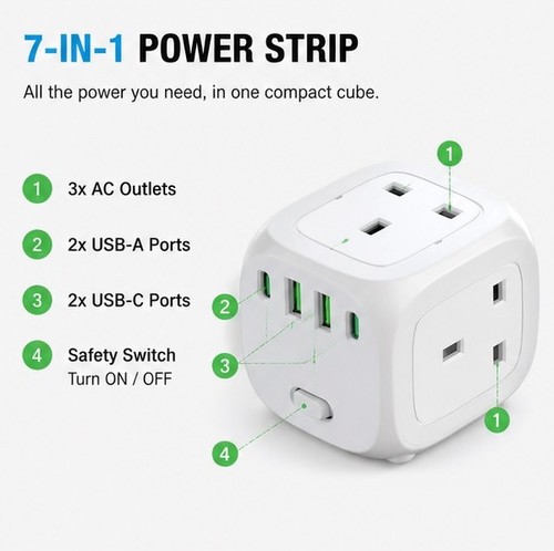 Power cube extension lead with - extension,