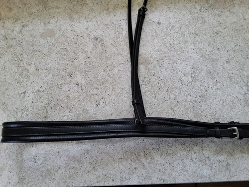 Black leather breast girth