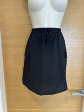 George @ Asda Ladies Black Thin Cargo Mini Skirt Size 10 30in Waist