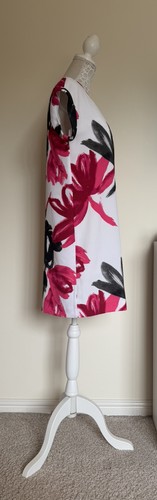 Dress white pink black floral - white,