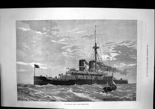 Original old antique print - old,