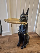 Trinket Key Table Dog resin sculpture Doberman Dog Tray Small Side Table