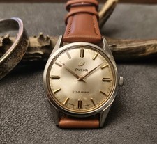 Vintage Enicar Star Jewels Hand winding Special Champagne Gold Dail Watch