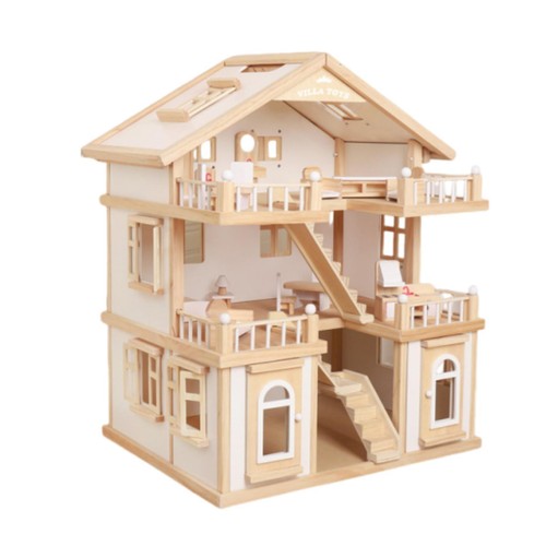 Three story wooden dollhouse - three-story,